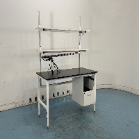 Formaspace 5' Stationary Lab Bench w/ Upper Mounted Shelving image 1